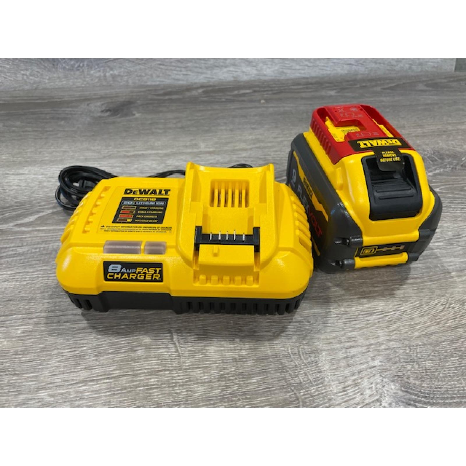AS-IS DEWALT 20V/60V MAX FLEXVOLT Lithium-Ion 9.0Ah Battery and Charger Starter Kit
