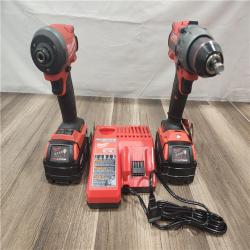 AS-IS- MILWAUKEE FUEL 18V Lithium-Ion Brushless Cordless Hammer Drill and Impact Driver Combo Kit