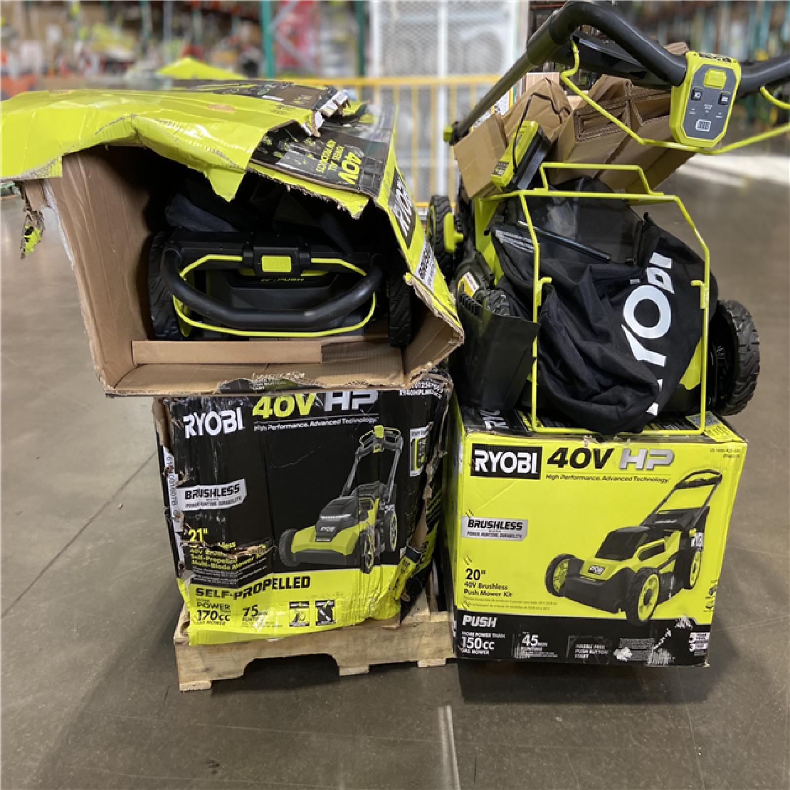 DALLAS LOCATION - RYOBI 40V HP Brushless 20 in. Cordless Battery Walk Behind Push Lawn Mower with 6.0 Ah Battery and Charger - 4 (UNITS)