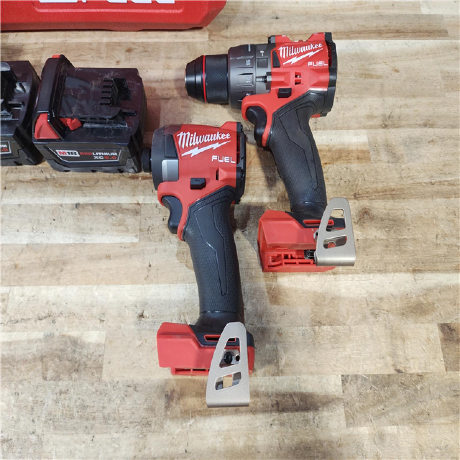 HOUSTON LOCATION - AS - IS Milwaukee FUEL 18V Lithium-Ion Brushless Cordless Hammer Drill and Impact Driver Combo Kit