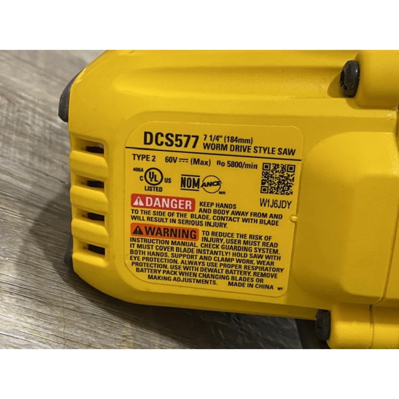 AS-IS DEWALT FLEXVOLT 60V MAX Cordless Brushless 7-1/4 in. Wormdrive Style Circular Saw (Tool Only)