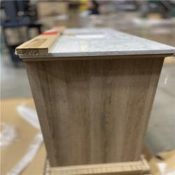 DALLAS LOCATION - Home Decorators Collection Doveton 48 in. Single Sink Freestanding Weathered Tan Bath Vanity with White Engineered Marble Top (Assembled)