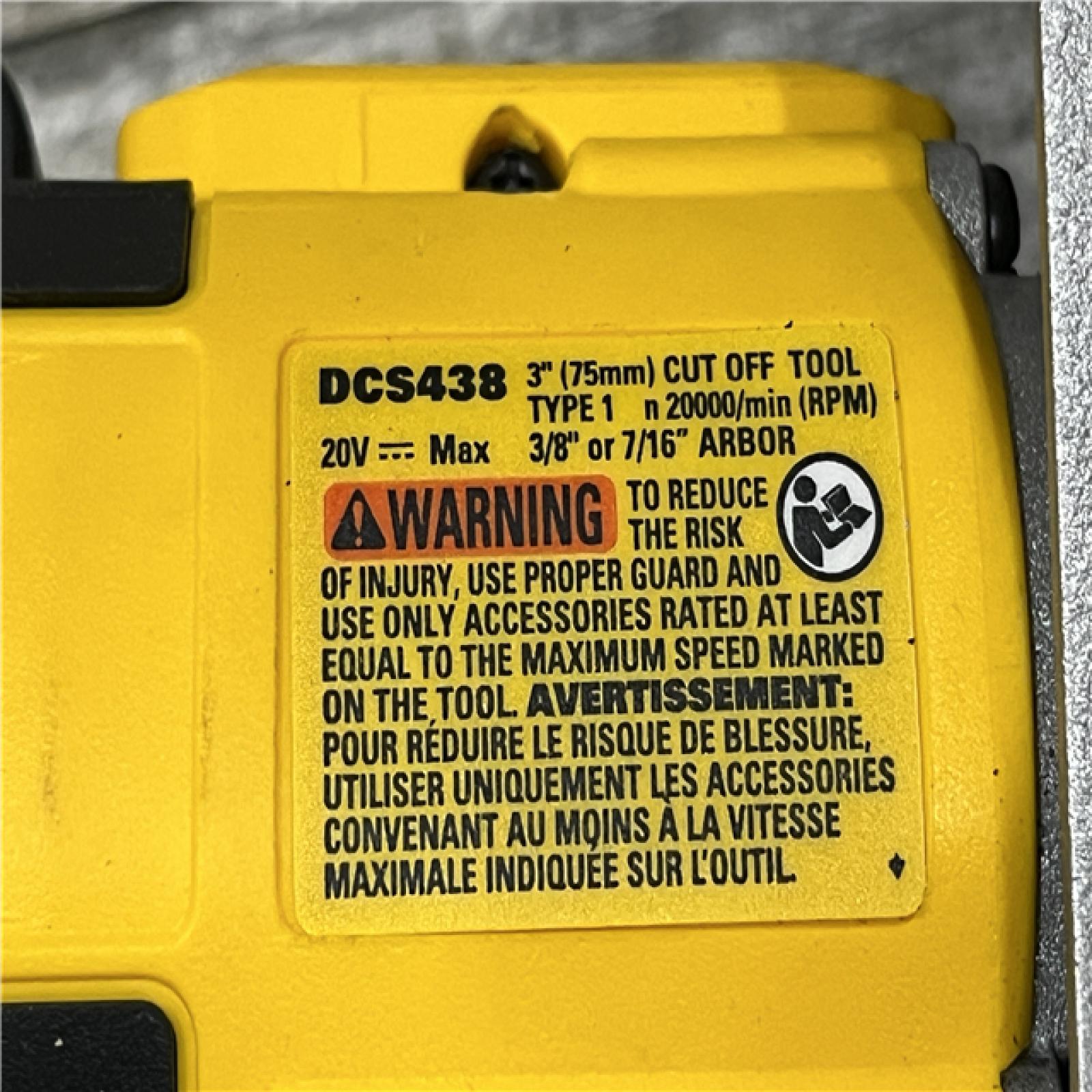 AS-IS DEWALT 20V XR Cordless 3 in. Cut-Off Tool (Tool Only)