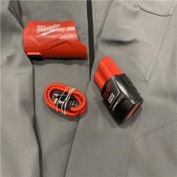 AS-IS Milwaukee Men's X-Large 12-Volt Lithium-Ion Cordless Tough Shell Gray Heated Jacket Kit