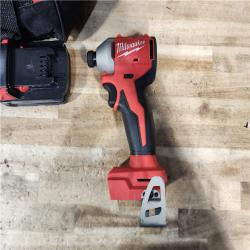 HOUSTON LOCATION - AS - IS Milwaukee 18-Volt Lithium-Ion Compact Brushless Cordless 1/4 in. Impact Driver Kit