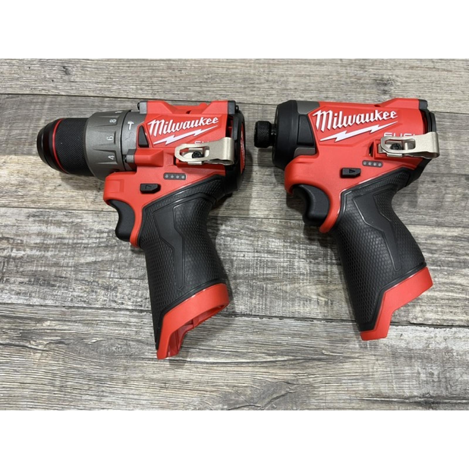 AS-IS Milwaukee FUEL 12-Volt Lithium-Ion Brushless Cordless Hammer Drill and Impact Driver Combo Kit