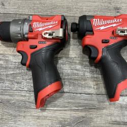 AS-IS Milwaukee FUEL 12-Volt Lithium-Ion Brushless Cordless Hammer Drill and Impact Driver Combo Kit