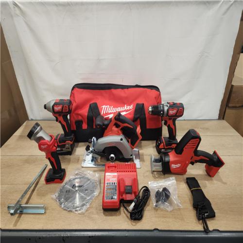 AS-IS- Milwaukee 18V Lithium-Ion Cordless (5-Tool) Combo Kit