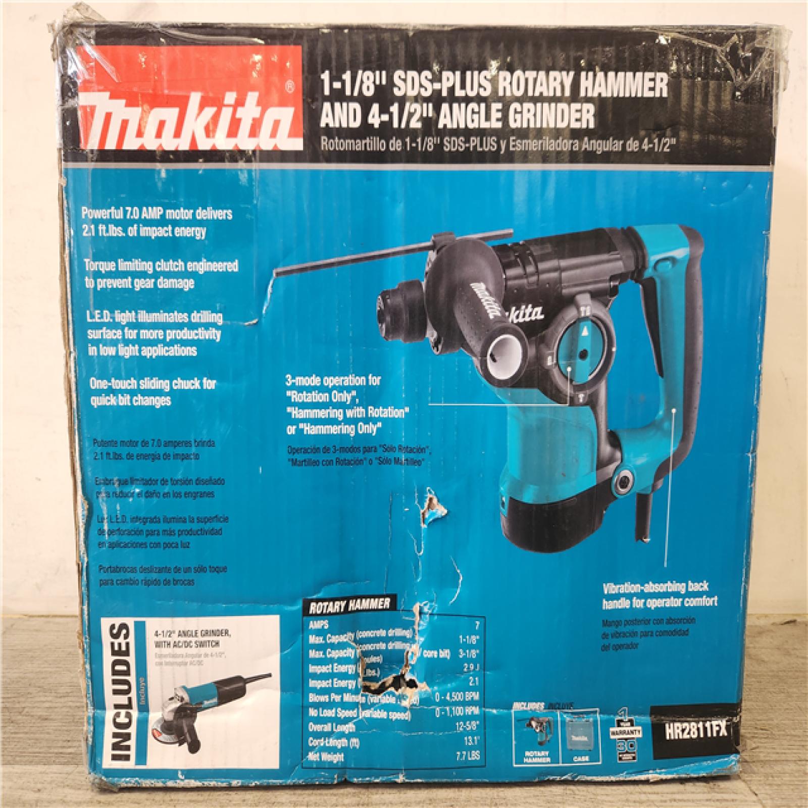 Phoenix NEW Makita 7 Amp 1-1/8 in. Corded SDS-Plus Concrete/Masonry Rotary Hammer Drill with 7.5 Amp 4-1/2 in. Angle Grinder and Hard Case