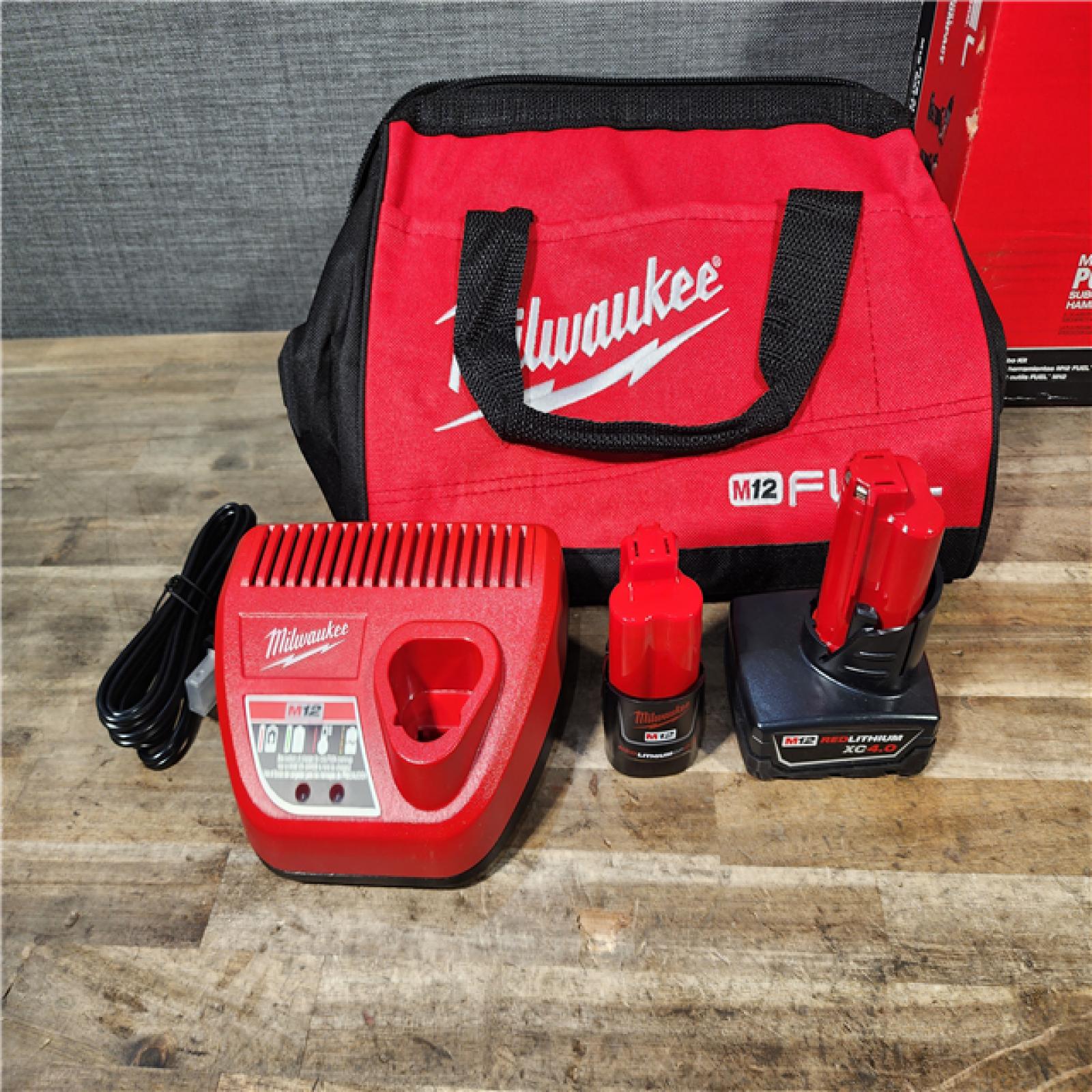 HOUSTON LOCATION - AS-IS Milwaukee M12 FUEL Cordless 2-Tool Combo Kit: 1/2Hammer Drill  1/4Hex Impact Driver 3497-22