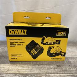 NEW - DEWALT 20V MAX Lithium-Ion Battery Kit with 5.0Ah and 2.0Ah Battery and Charger