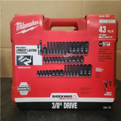 Phoenix SEALED Milwaukee SHOCKWAVE 3/8 in. Drive SAE and Metric 6 Point Impact Socket Set (43-Piece)