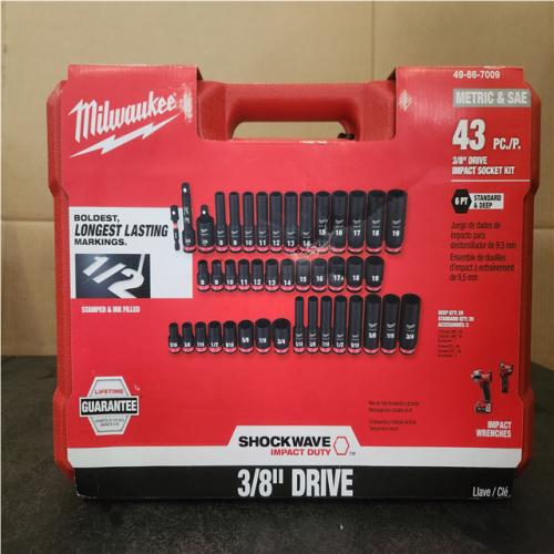 Phoenix SEALED Milwaukee SHOCKWAVE 3/8 in. Drive SAE and Metric 6 Point Impact Socket Set (43-Piece)
