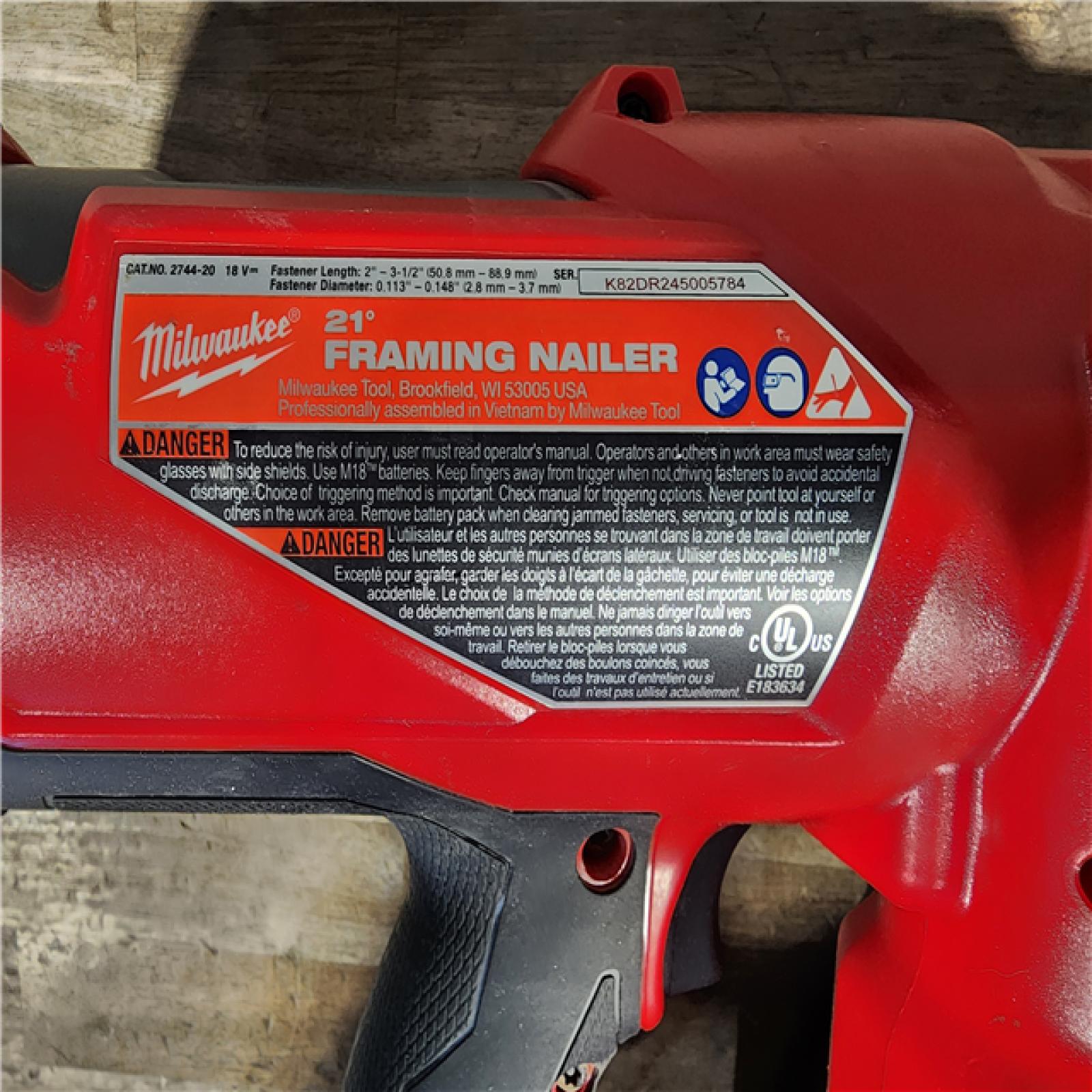 HOUSTON LOCATION - AS-IS Milwaukee 2744-20 M18 FUEL 3-1/2 in. 18V 21-Degree Lithium-Ion Brushless Cordless Framing Nailer (Tool-Only)