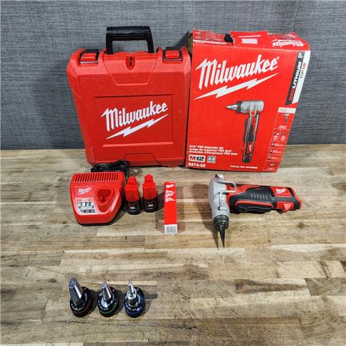 HOUSTON LOCATION - AS-IS Milwaukee M12 12-Volt Lithium-Ion Cordless PEX Expansion Tool Kit with (2) 1.5 Ah Batteries, (3) Expansion Heads and Hard Case