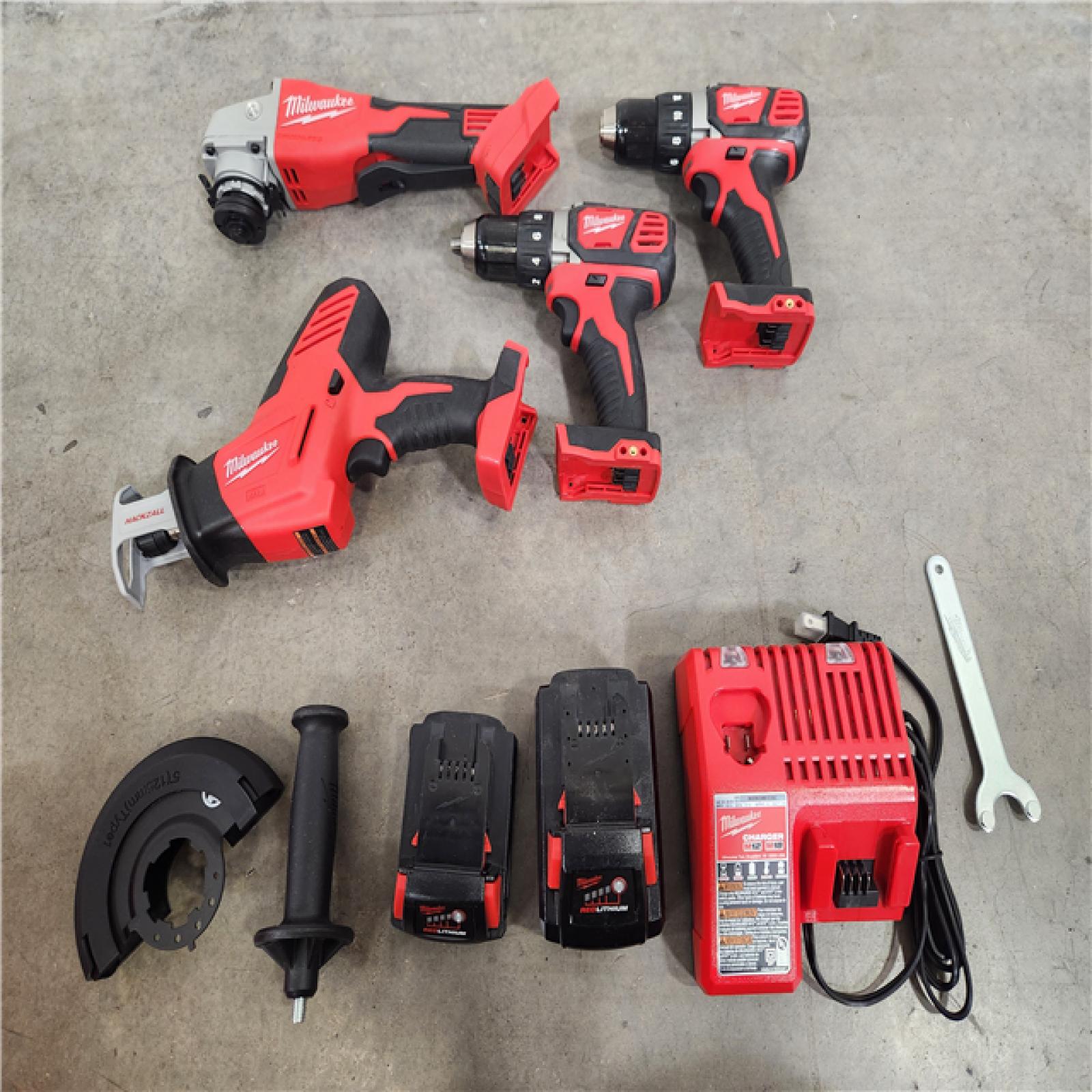 Phoenix Location NEW Milwaukee M18 18-Volt Lithium-Ion Cordless Combo Kit (4-Tool) with 2-Batteries, Charger and Tool Bag (Impact Wrench Not Included)