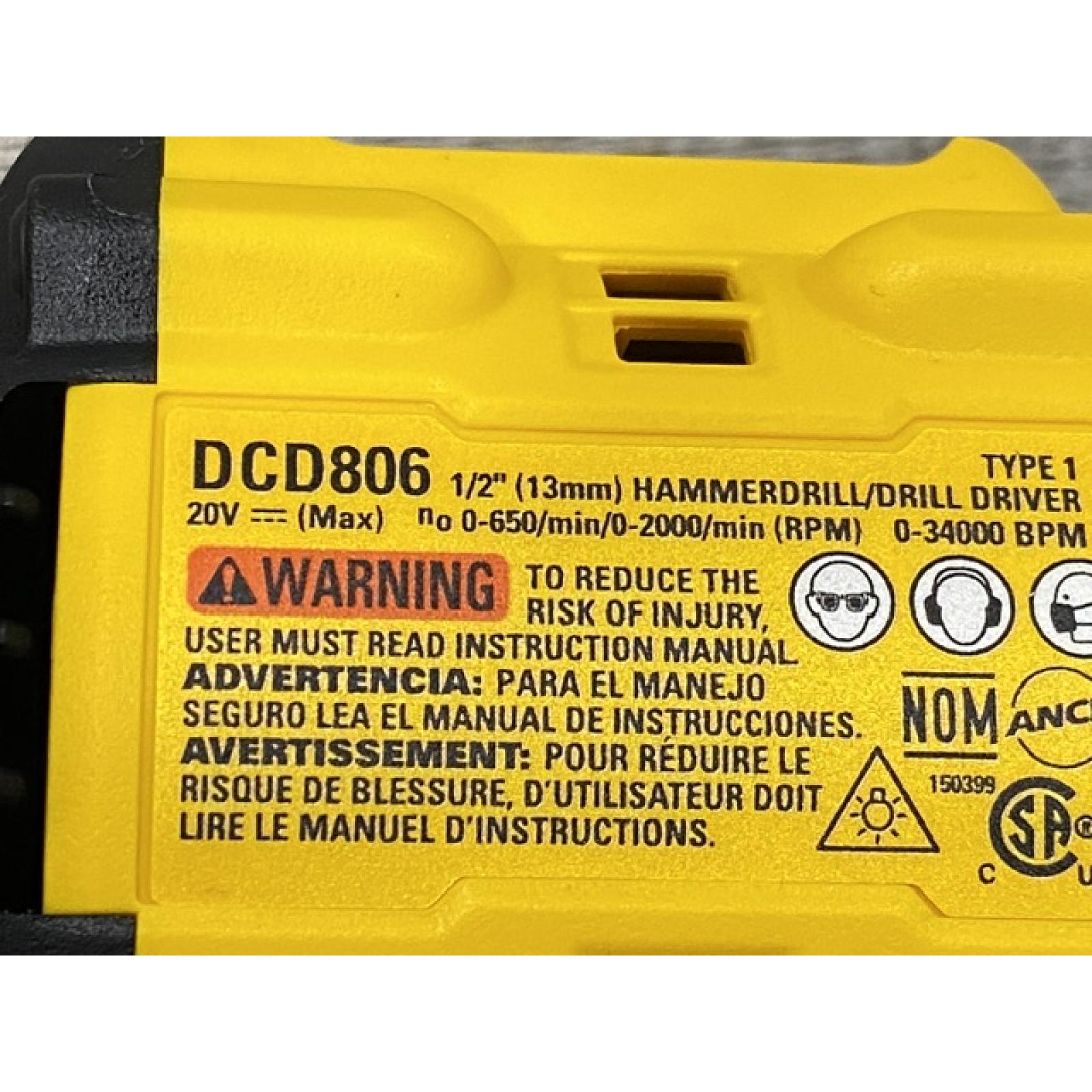 AS-IS DEWALT 20V XR Brushless Cordless 1/2 in. Hammer Drill (Tool-Only)