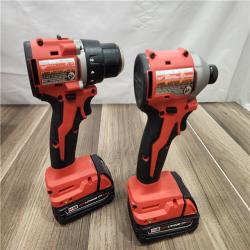 AS-IS Milwaukee M18 18V Lithium-Ion Brushless Cordless Compact Drill/Impact Combo Kit (2-Tool) W/(2) 2.0 Ah Batteries, Charger & Bag
