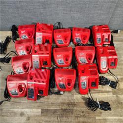 HOUSTON LOCATION - AS-IS MILWAUKEE BATTERY CHARGER PACK QTY - 15