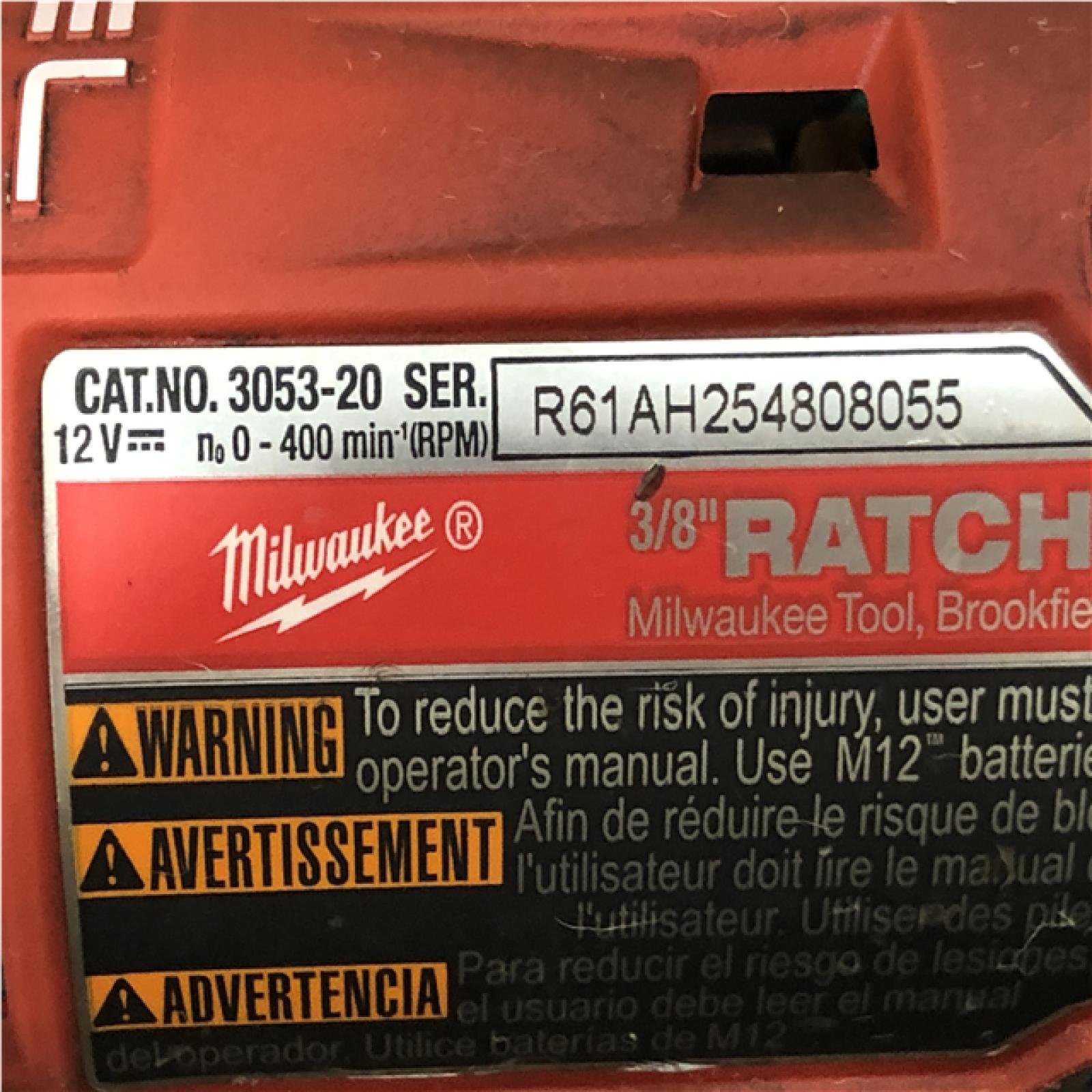 AS-IS Milwaukee FUEL 12V Lithium-Ion Compact 3/8 in. Cordless Ratchet (Tool-Only)