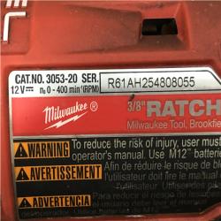 AS-IS Milwaukee FUEL 12V Lithium-Ion Compact 3/8 in. Cordless Ratchet (Tool-Only)