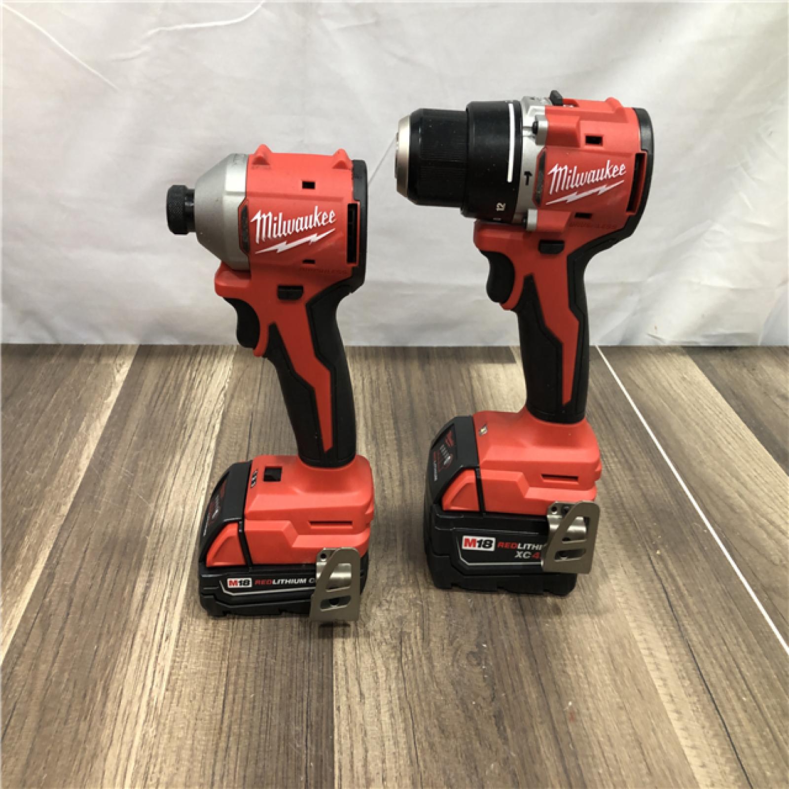 AS-IS Milwaukee 18-Volt Lithium-Ion Brushless Cordless Compact Hammer Drill/Impact Combo Kit