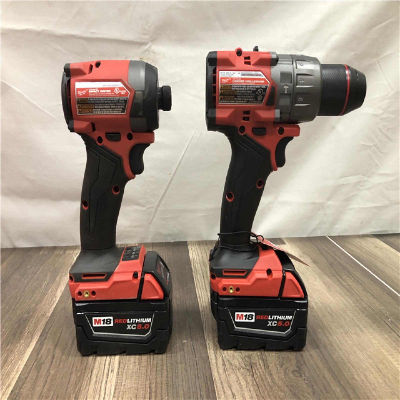 AS-IS Milwaukee FUEL 18V Lithium-Ion Brushless Cordless Hammer Drill and Impact Driver Combo Kit