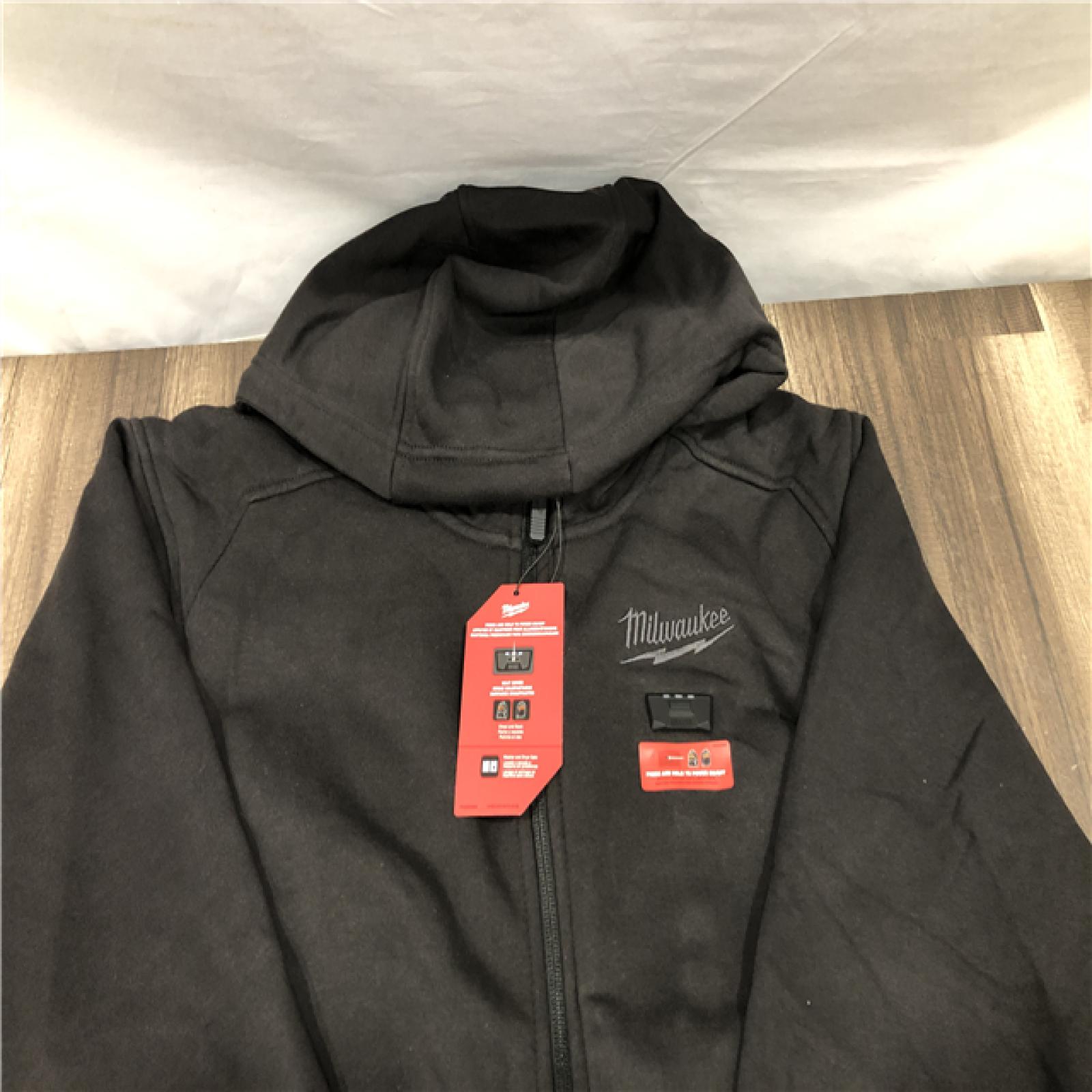 AS-IS Milwaukee Men's Large 12-Volt Lithium-Ion Cordless Black Heated Jacket Hoodie Kit