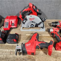 HOUSTON LOCATION - AS-IS MILWAUKEE 4 TOOL COMBO KIT W/ (2) BATTERY & CHARGER