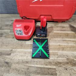 HOUSTON LOCATION - AS-IS Milwaukee 12-Volt Lithium-Ion Cordless Green 250 ft. 3-Plane Laser Level Kit