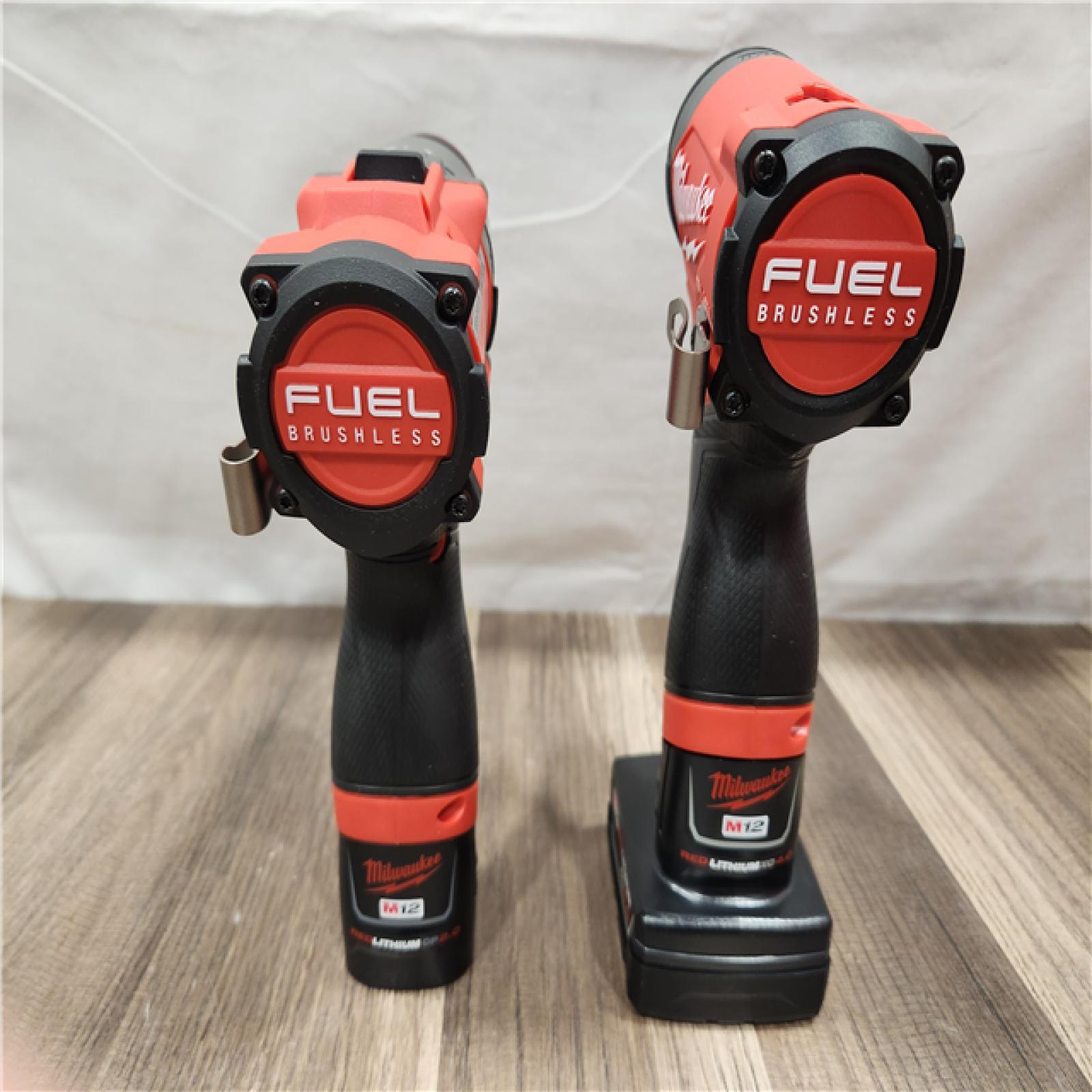 AS-IS- Milwaukee 12V Brushless Hammer Drill and Impact Driver Combo Kit