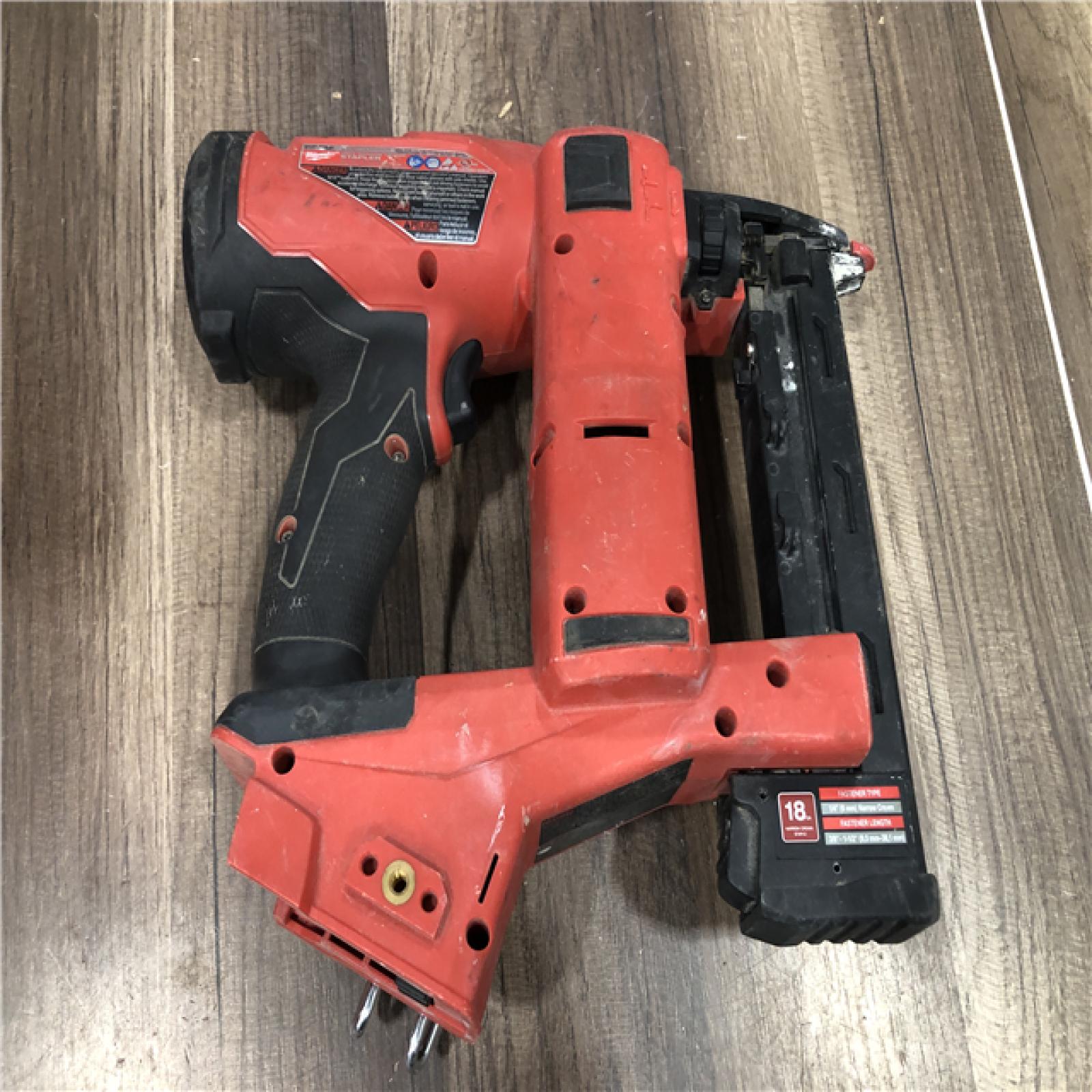 AS-IS Milwaukee FUEL 18-Volt Lithium-Ion Brushless Cordless 18-Gauge 1/4 in. Narrow Crown Stapler (Tool-Only)