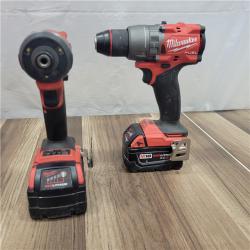 AS-IS MILWAUKEE M18 FUEL 18V Lithium-Ion Brushless Cordless Hammer Drill and Impact Driver Combo Kit (2-Tool) with 2 Batteries