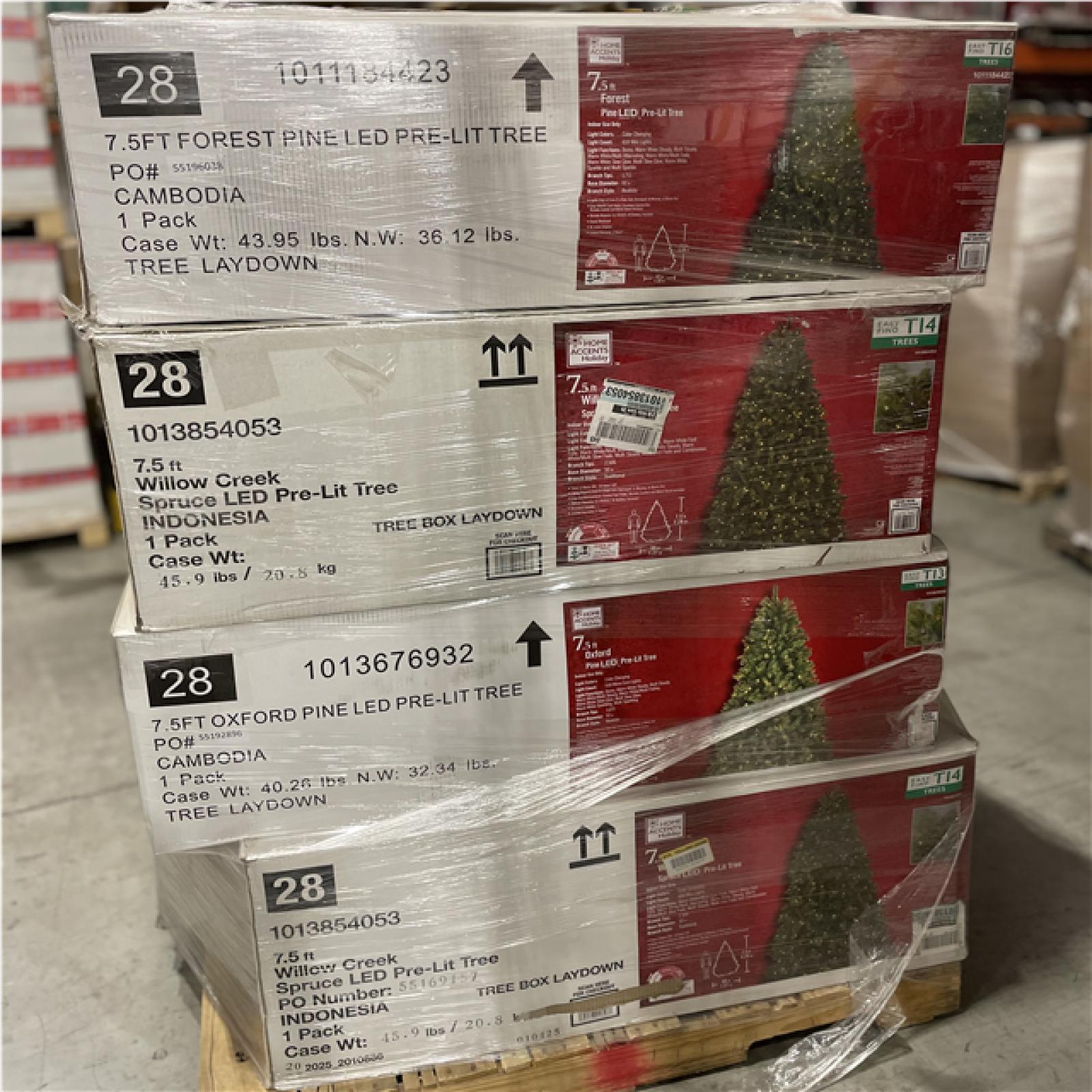 DALLAS LOCATION- AS-IS ASSORTED CHRISTMAS TREES PALLET