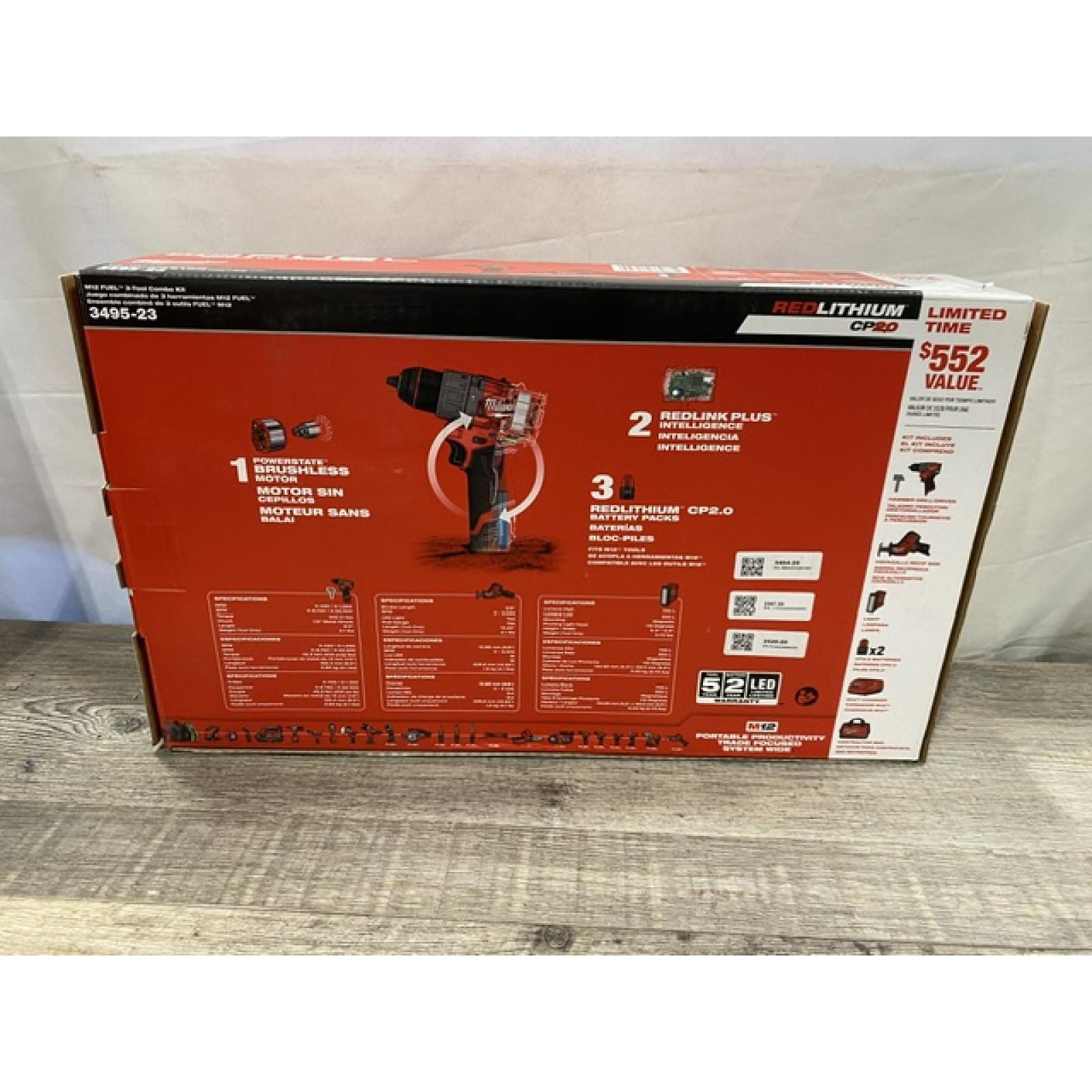 NEW - Milwaukee FUEL 12-Volt Li-Ion Brushless Cordless Hammer Drill (3-Tool) Combo Kit