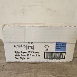 Phoenix Location NEW Top Flight 175 Sheet Wide Ruled Filler Paper White: Loose Leaf, 10.5 x 8 Inches, Stationery, Ruled Pages (24 Per Box) (109 Boxes)