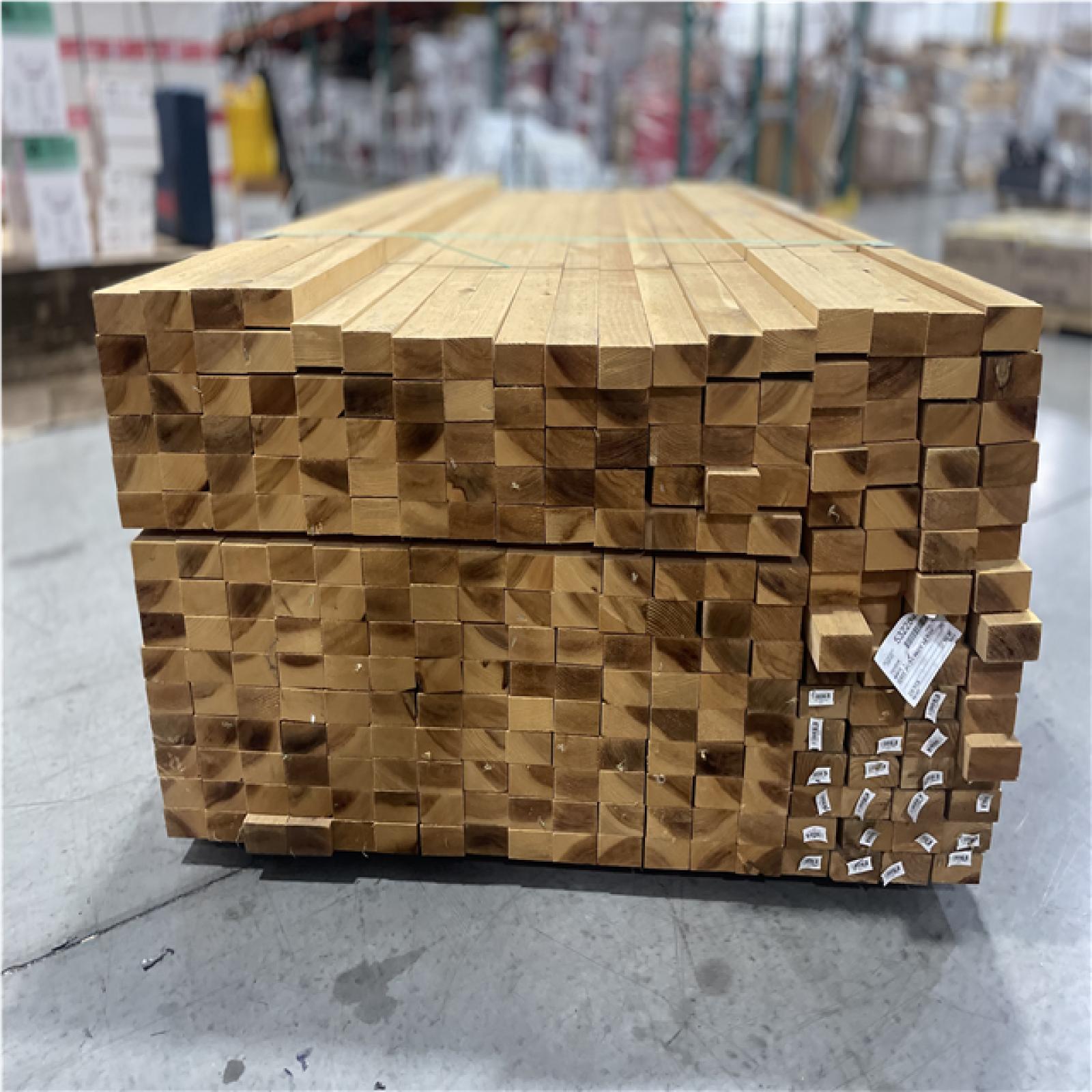 DALLAS LOCATION- AS-IS 1-1/2 in. x 2-1/2 in. x 8 ft. Premium Cedar Rough Fence Rail PALLET (274 UNITS)