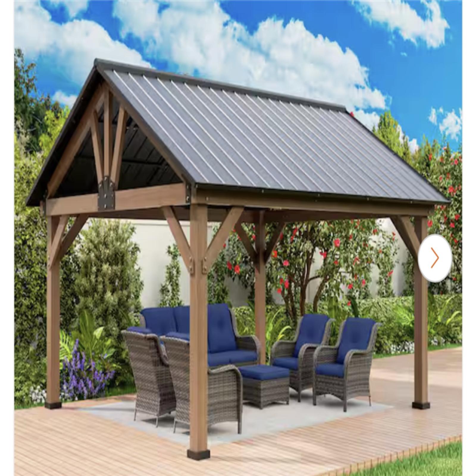 California AS-IS 13ft x 15ft Gazebo (Patio furniture not included)