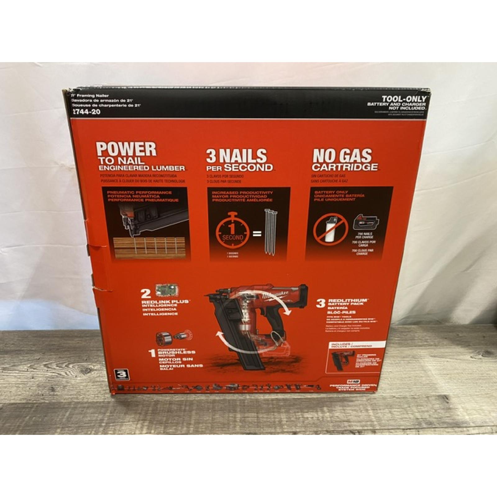 NEW - Milwaukee FUEL 3-1/2 in. 18-Volt 21-Degree Lithium-Ion Brushless Cordless Framing Nailer (Tool-Only)