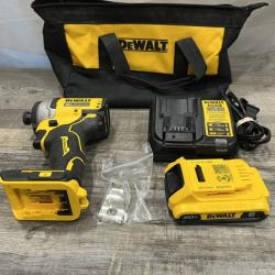 AS-IS DEWALT Atomic 20V Max Lithium-Ion Brushless Cordless Compact 1/4 in. Impact Driver Kit