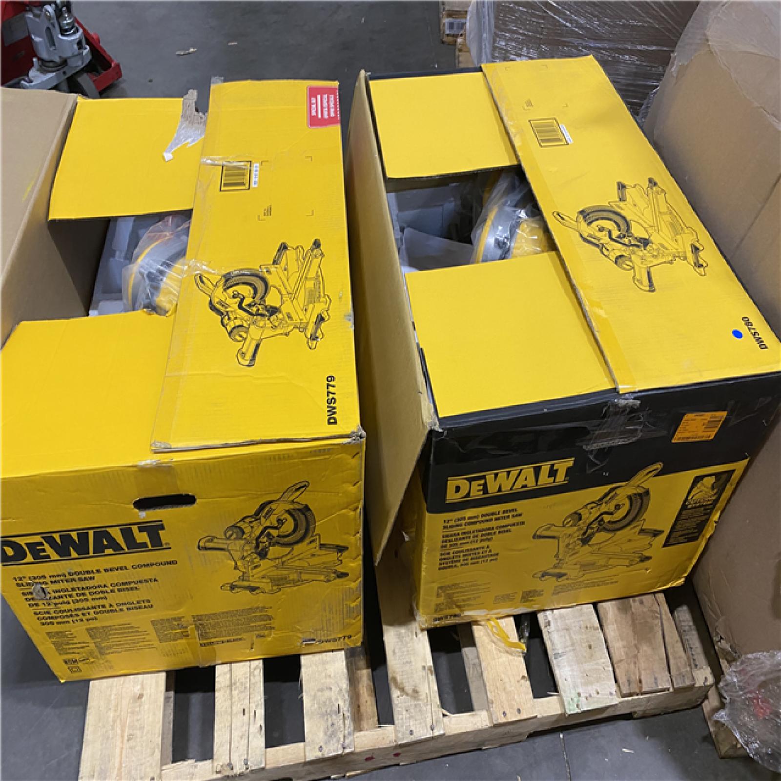Dallas Location - As-Is DEWALT 15 Amp Corded 12 in. Double Bevel Sliding Compound Miter Saw (Lot Of 2)