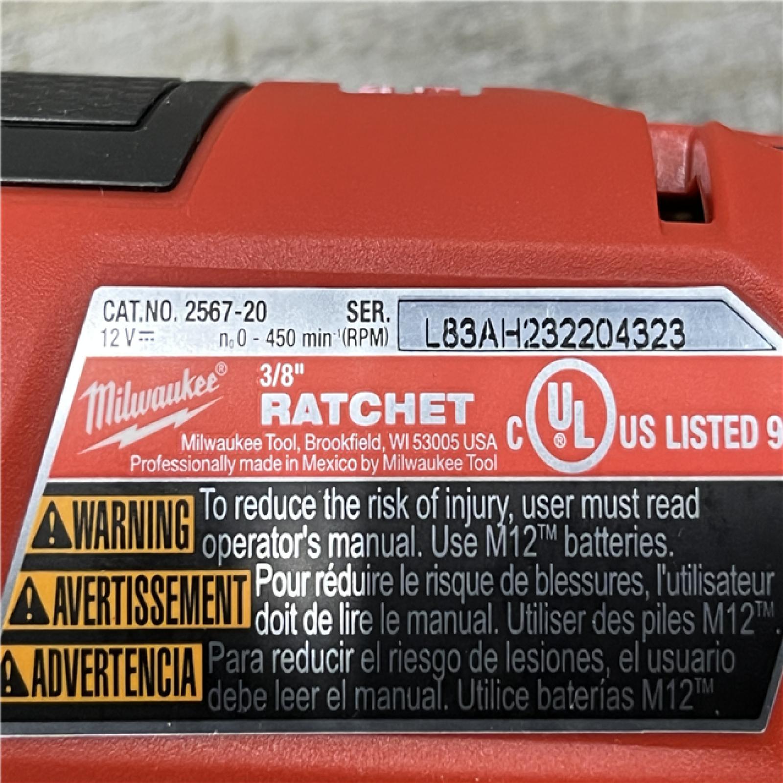 AS-IS Milwaukee FUEL 12-Volt Lithium-Ion Brushless Cordless High Speed 3/8 in. Ratchet (Tool-Only)