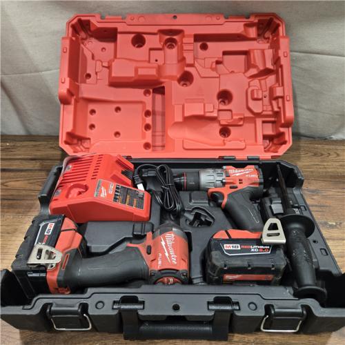 AS-IS MILWAUKEE M18 FUEL 18V Lithium-Ion Brushless Cordless Hammer Drill and Impact Driver Combo Kit (2-Tool) with 2 Batteries