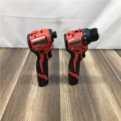 AS-IS Milwaukee 12-Volt Lithium-Ion Brushless Cordless Subcompact Drill and Impact Driver Combo Kit