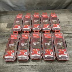 NEW - Milwaukee SHOCKWAVE (15-Piece) Impact Duty Titanium Drill Bit Set - (LOT OF 10)