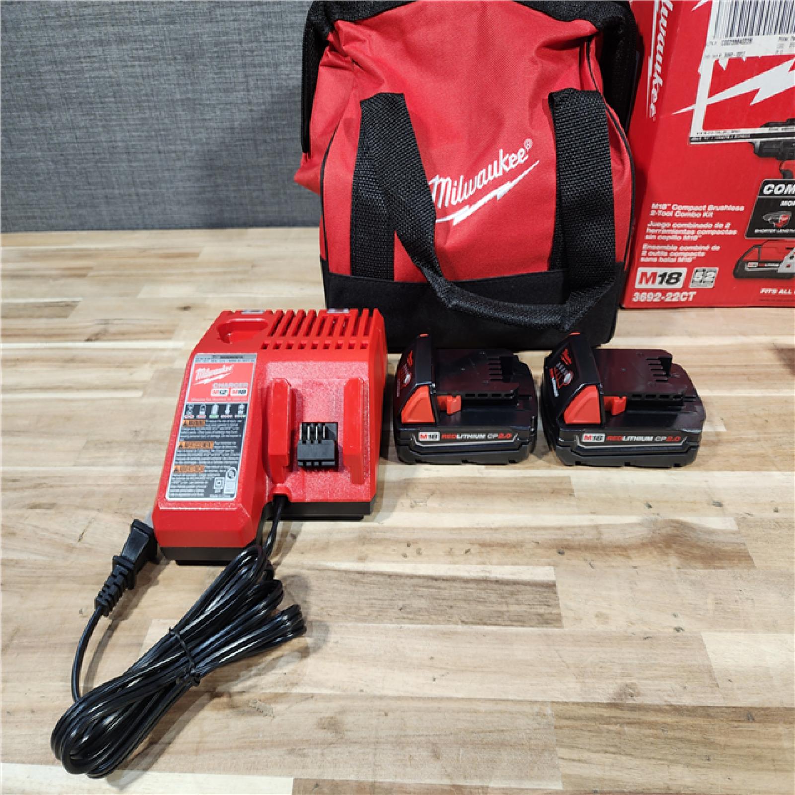 HOUSTON LOCATION - AS-IS Milwaukee 18V Lithium-Ion Brushless Cordless Compact Drill/Impact Combo Kit