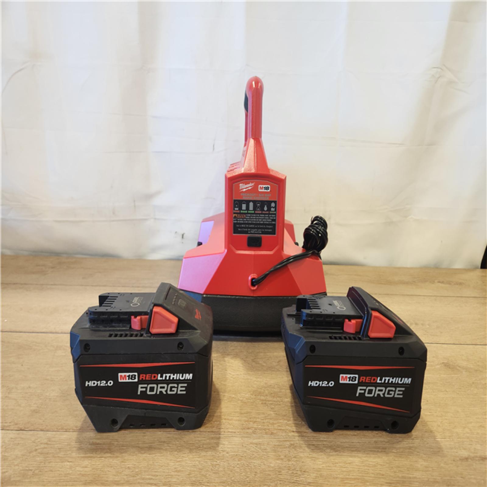 AS-IS- Milwaukee M18 18V Lithium-Ion REDLITHIUM FORGE Starter Kit with Two 12.0 Ah Battery