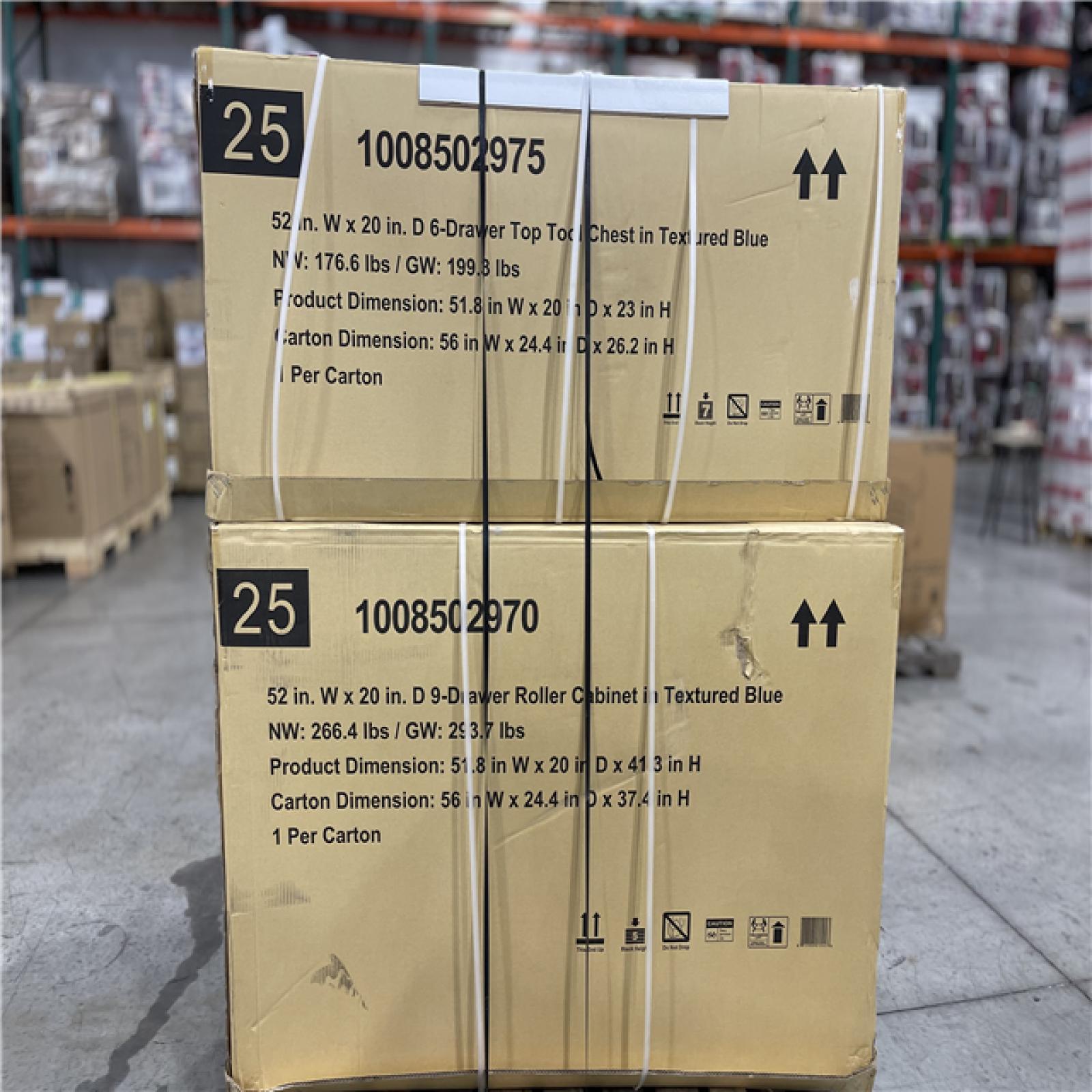 DALLAS LOCATION- AS-IS Husky Heavy-Duty 52 in. W x 20 in. D 9-Drawer Matte Blue Rolling Tool Cabinet