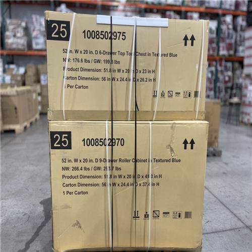 DALLAS LOCATION- AS-IS Husky Heavy-Duty 52 in. W x 20 in. D 9-Drawer Matte Blue Rolling Tool Cabinet