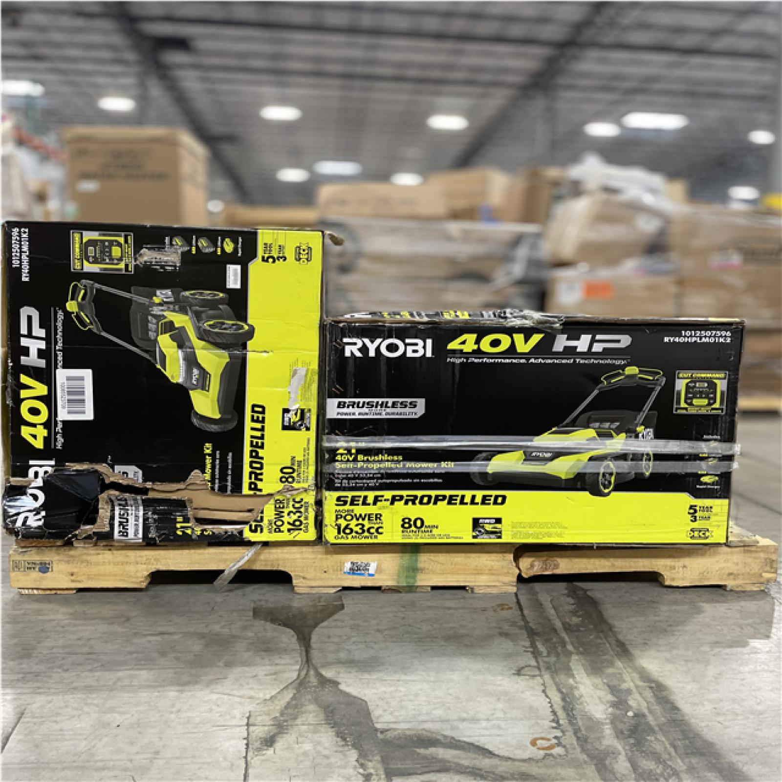 DALLAS LOCATION- AS-IS RYOBI 40V HP 21 in. CoRDLESS Lawn Mower KIT PALLET (2 UNITS)